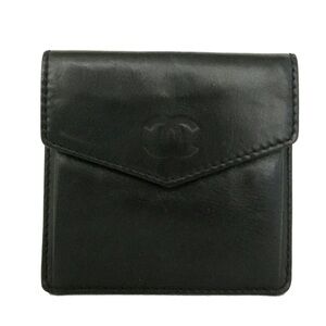 Chanel Vintage Leather Black Small Wallet